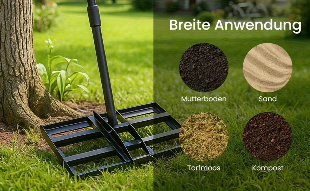 Rastrillo Nivelador de Césped Manual 76 X 25 Cm, Espátula para Césped de Jardín, Herramienta de Rastrillo de Arena Sin Esfuerzo con Mango de 229 Cm, Rastrillo para Jardín, Campo de Golf (Verde: 25*74.5*190cm; Plata: 35*75*190cm; Plata: 24.5*42.5*191cm Neg