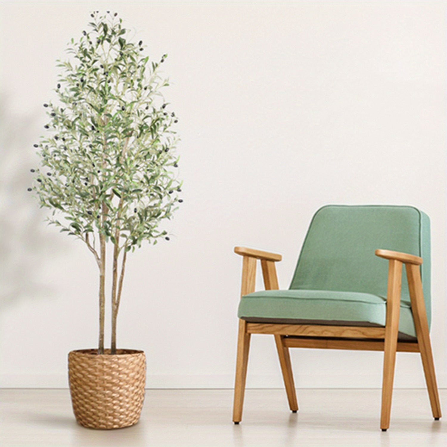 Árboles de olivo artificiales de 120/150/180/210 cm - Plantas de seda sintética con troncos de madera natural y frutos realistas, ideales para hogares, oficinas y salas de estar