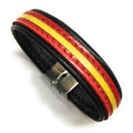 Pulsera De Cuero Bandera De España (Fabricada Artesanalmente) | Complementos de Moda Unisex para Hombres y Mujeres de Estilo Atemporal y Elegante | Regalos Originales y Exclusivos