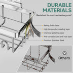 Juego de 6 estantes de ducha de acero inoxidable a prueba de óxido, organizador de baño adhesivo sin taladro, estantes de ducha que ahorran espacio para elementos esenciales de apartamento, baño, almacenamiento de cocina, decoración del hogar rentable, es