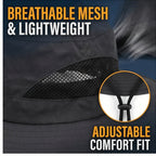 Sombrero Solar con Ventilador para Exteriores, Gorro de Pescador con Función de Ventilador, Diseño de Doble Ventilador, Sombrero de Sol de Ala Ancha, Carga USB, Garantía de Batería de Larga Duración, Adecuado para Camping, Montañismo, Pesca y Otras Activi