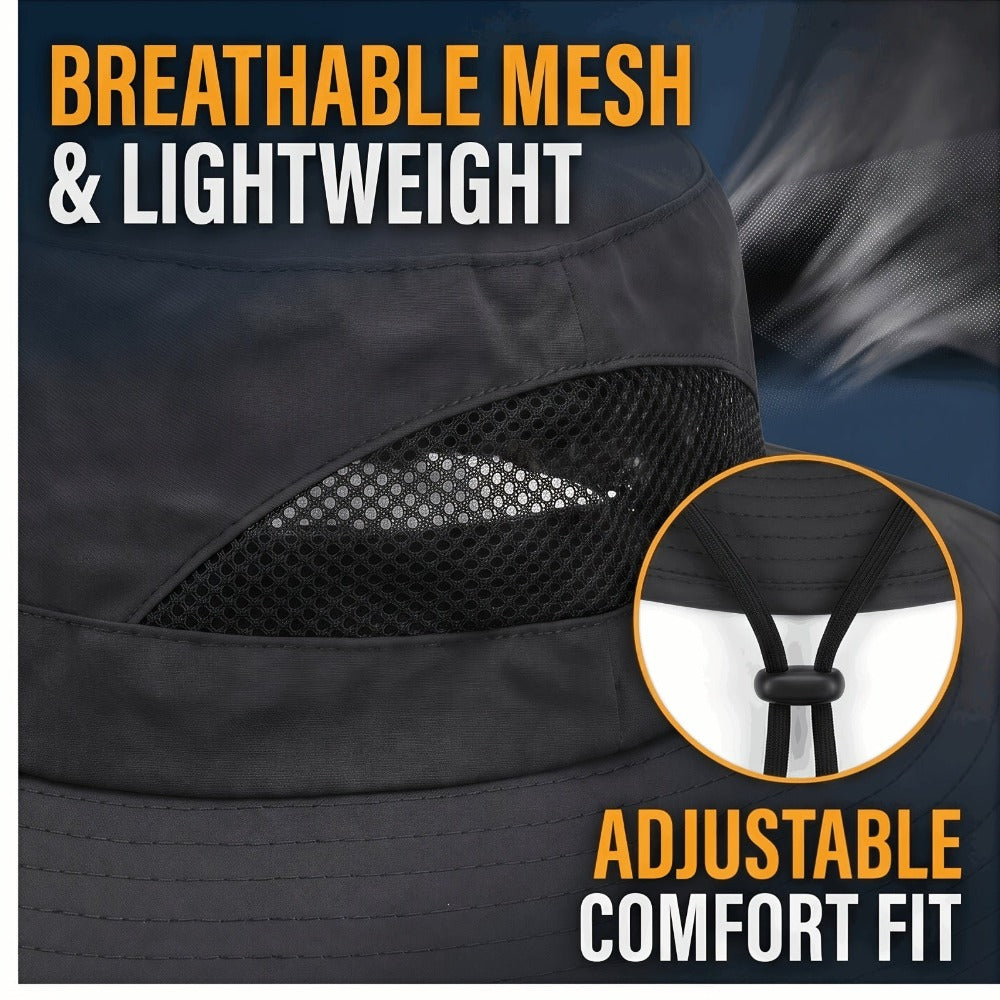Sombrero Solar con Ventilador para Exteriores, Gorro de Pescador con Función de Ventilador, Diseño de Doble Ventilador, Sombrero de Sol de Ala Ancha, Carga USB, Garantía de Batería de Larga Duración, Adecuado para Camping, Montañismo, Pesca y Otras Activi