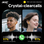 Auriculares Bluetooth | Acer Ohr Auriculares inalámbricos de 13.92 metros Anc Call con reducción de ruido, graves potentes, sonido estéreo