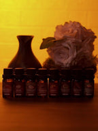 Un set de 6 aceites esenciales perfumados de madera para regalos de Ramadán, regalos de Pascua, que incluye difusor, velas perfumadas, quema incienso, piedras de incienso, humidificador, para coche y recambios de aceites esenciales para el hogar