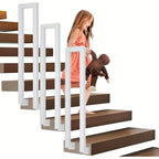 Barandillas para escaleras | Metal U-Shaped Handrail Railing for Stairs, Indoor Outdoor Balustrade, Side Mounted, Black, for Staircase, Balcony