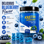 Gomitas de Monohidrato de Creatina, Sabor a Arándano sin Azúcar, 5000 mg por Porción con L-Taurina y Vitamina B12, Suplemento de Creatina Masticable de 120 Unidades para Hombres y Mujeres, No Requiere Mezcla, Soporte Diario para Entrenamiento