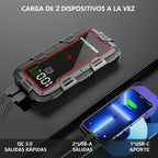 Arrancador de coche de 12V, arrancador de coche portátil, 9500A de pico, potenciador de batería de coche, banco de energía cargador de teléfono móvil, luz LED, pantalla digital LCD (apto para todos los motores de gasolina o diésel de 10.0L)