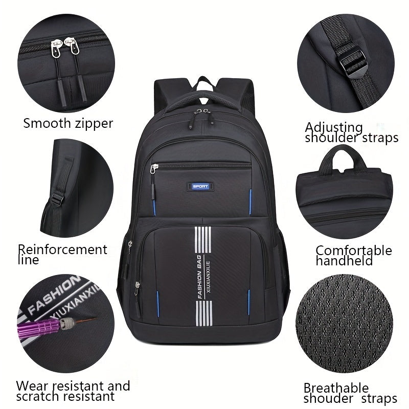Mochila para hombre, multi-compartimento, gran capacidad, mochila de viaje de moda, bolsa para portátil, mochila escolar para ir al trabajo