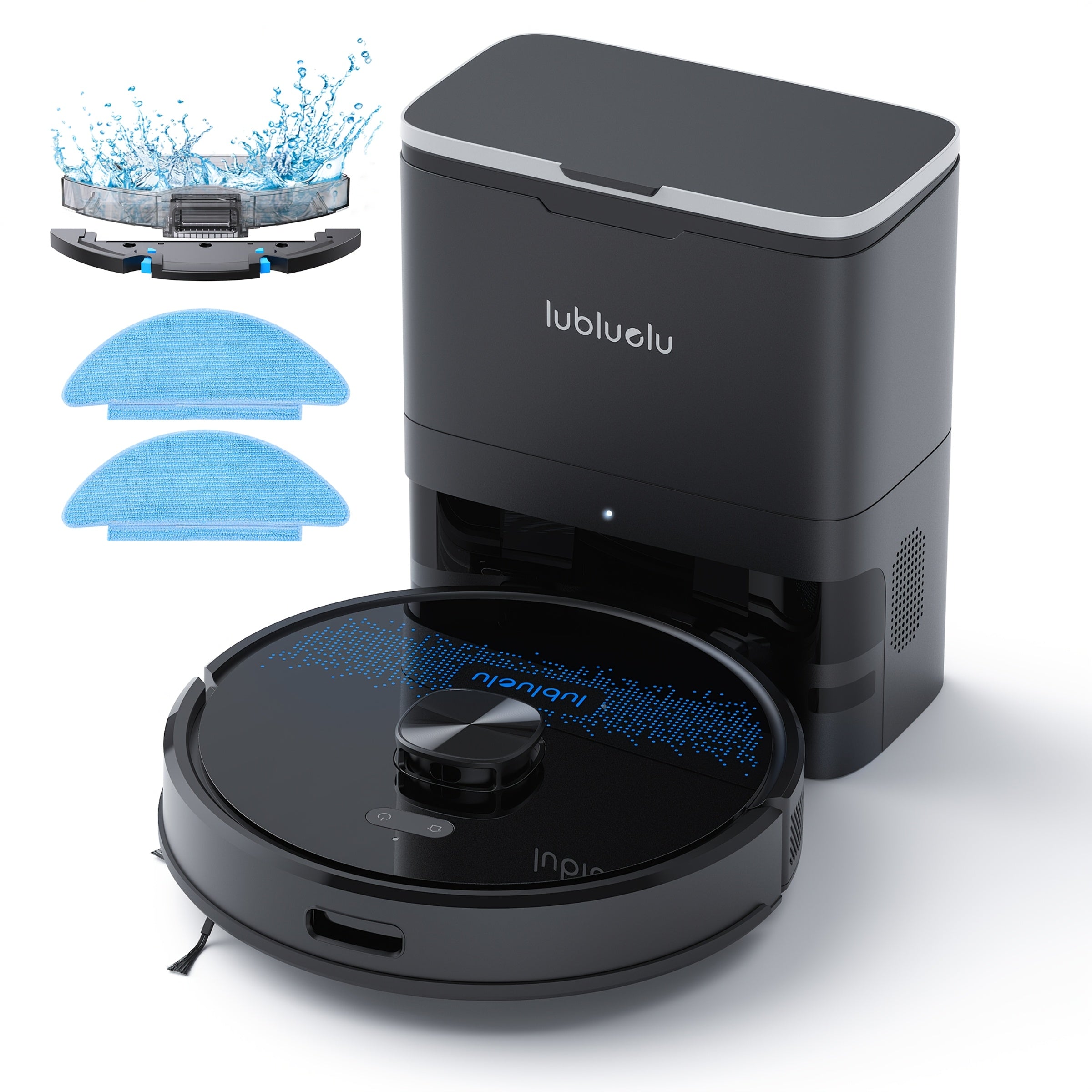 Lubluelu SL60 Plus+ Robot Aspirador con Autovaciado, Manos Libres hasta 60 Días, Robot Aspirador y Trapeador Combo de Súper Succión de 6500Pa, Navegación Láser LDS9.0, Mapeo Multicapa, Robot Aspirador 3 en 1 Autocargable para el Hogar, Pelo de Mascotas, P
