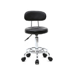 Taburete de salón redondo con ruedas y respaldo, taburete giratorio de salón de altura ajustable con ruedas y asiento suave para spa, salón de dibujo, tatuaje