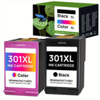 Reemplazo de cartucho de tinta 301XL negro y de tres colores para HP 301XL Funciona con HP DeskJet 1000 1050 1055 1056 1510 1513 1517 2000 2050 2510 2540 OfficeJet 2620 2622 Envy 4500 4502 5530 5532 Impresora, paquete de 2