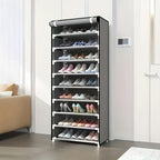 Organizador de Zapatos Resistente con Fácil Montaje - Construcción Robusta de Metal/Plástico, Diseño Vertical que Ahorra Espacio, Capacidad para 27-35 Pares (Tacones Altos, Botas, Zapatillas) - Zapatero Independiente para Entrada, Armario, Apartamento - N