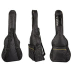Funda Clásica para Guitarra Acústica, Estuche Rígido Negro con Bolsillos, Correas Ajustables y Asa para Transporte, Material Sólido Grueso Protector Resistente a las Condiciones Climáticas, Estuche con Bolsillo Adicional para Partituras A4 y Bolsillo para