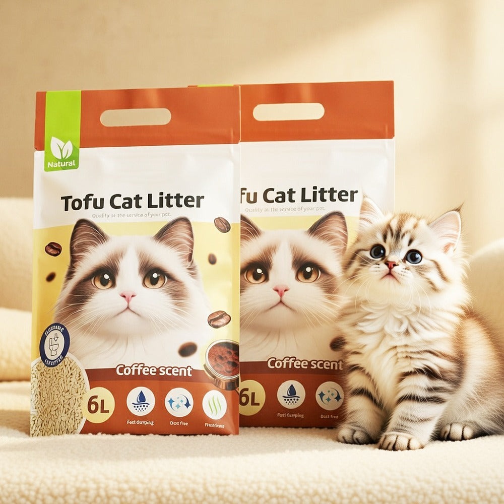 2X Arena Aglomerante para Gatos Arena de Tofu para Gatos sin Polvo Fácil de Aglomerar Controla los Olores se Lanza en el Inodoro