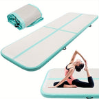 Colchoneta de aire de PVC de 10FT | 3m×1m×10cm Colchoneta inflable para gimnasia y acrobacia para entrenamiento de yoga, color sólido en, púrpura, verde fluorescente - Youyijia