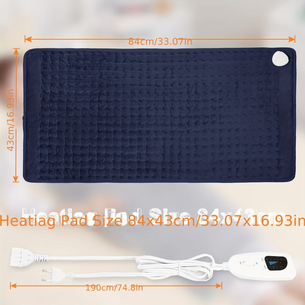 Almohadilla Calentadora XL - 6 Niveles de Calor, Hasta 140 °F, Apagado Automático de 2 Horas, 84Cm X 43Cm 60Cm X 30Cm, Franela Suave, Lavable a Máquina, Almohadilla Calentadora para Cuello, Hombro, Rodilla, Pierna, Regalo para Hombre, Mamá y Papá, Regalo