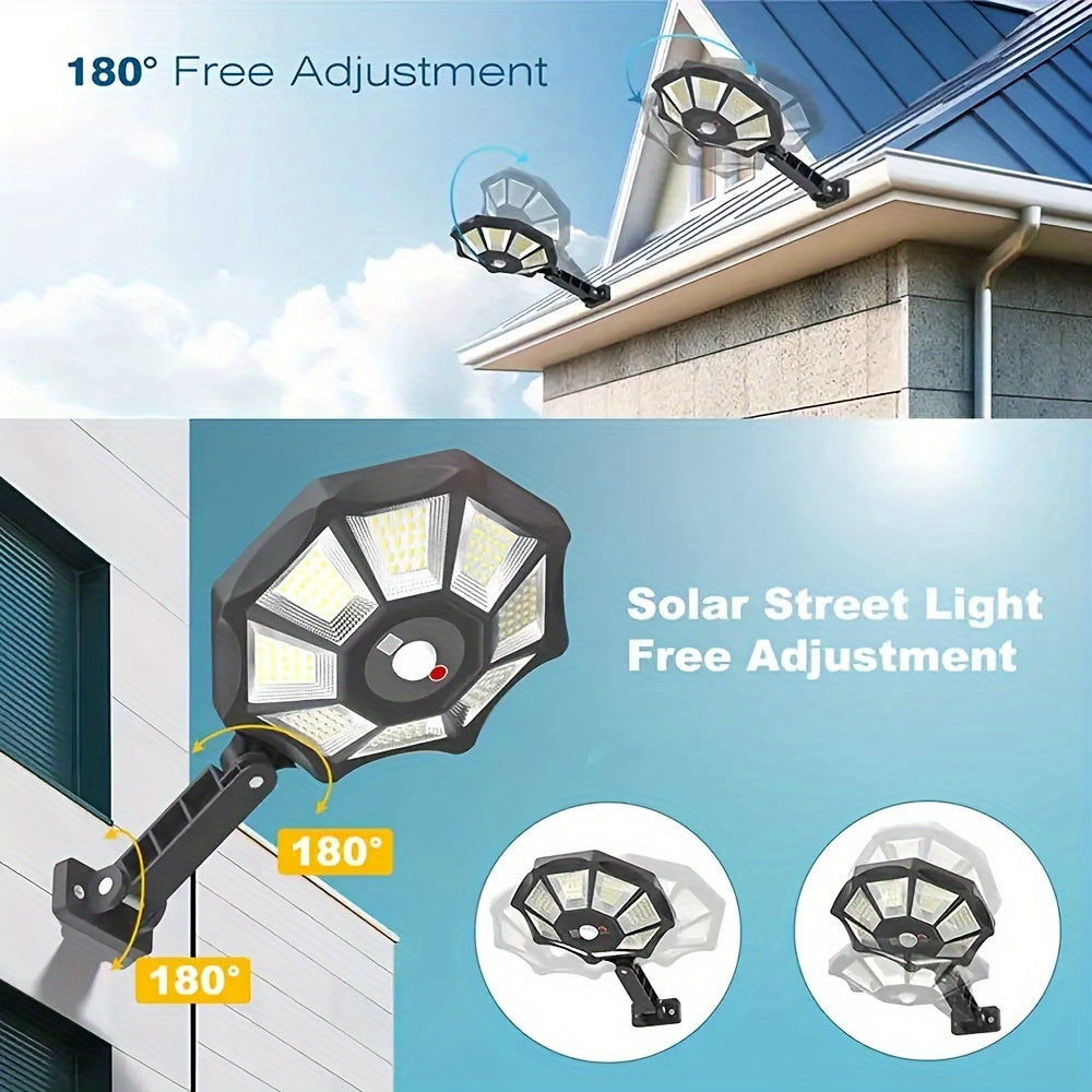 Luz solar exterior | 2/4 piezas Luces de calle solares con sensor de movimiento y control remoto, 3 modos de iluminación, luces solares de