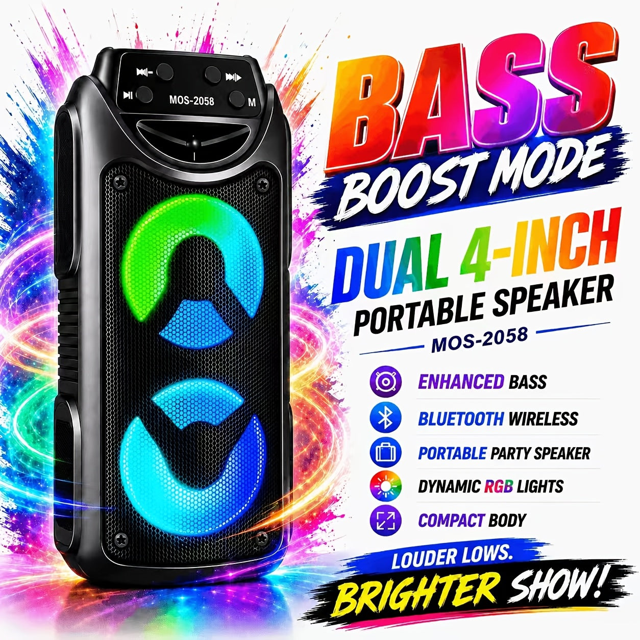 Sistema de megafonía portátil con altavoz Bluetooth, máquina de karaoke para fiestas de jardín y festivales de verano, subwoofer TWS de doble graves, sistema de sonido de megafonía sin varillas de alta resistencia para acampada y vacaciones al aire libre