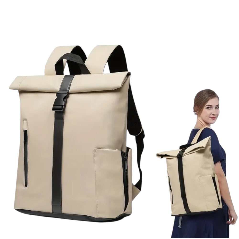 Mochila Enrollable para Hombre, Mochila Mujer para Portátil 15.6 Pulgadas, Moquera de Viaje Ligera para Hombre y Mujer de 21-25L, Bolso Escolar con Múltiples Compartimentos, Mochila Duradera de Capa Suave para Deportes al Aire Libre, Trabajo.