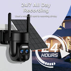 [Zoom 10x] Cámara de seguridad de exterior de 4MP con zoom automático de doble lente, más clara a distancia, cámara de alta definición 2K con panel solar, sistema de monitoreo PTZ de doble lente, foco deportivo WiFi 5G, visión nocturna en color, llamada b