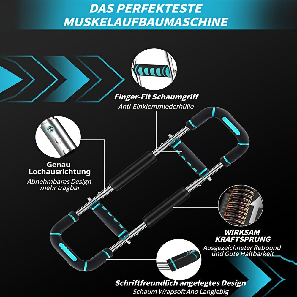 Barra de entrenamiento de fuerza para brazos ajustable, dispositivo de ejercicio para brazos de 27.22-40.82KG, equipo de fitness de dos cabezas con diseño desmontable, adecuado para fitness/equipo de fitness/barra de fuerza para brazos, equipo de gimnasia
