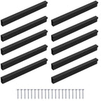 10piezas de manijas de muebles negros, tira, espaciado de agujeros 96Mm 128Mm 160Mm, manijas modernas y estéticas para armarios, cajones y puertas, ideales para cocina, baño, sala de estar - un conjunto completo con tornillos.