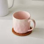 4 piezas, 360 ml, Ø 8,5 cm, juego de vajilla de cerámica, tazas de vidrio, tazas de café, tazas, tazas de té, vasos de jugo, para 4 personas, adecuado para familias, restaurantes, cafeterías, fiestas, cerámica de alta calidad, fácil de limpiar, utensilio