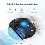 Lubluelu SL60 Plus+ Robot Aspirador con Autovaciado, Manos Libres hasta 60 Días, Robot Aspirador y Trapeador Combo de Súper Succión de 6500Pa, Navegación Láser LDS9.0, Mapeo Multicapa, Robot Aspirador 3 en 1 Autocargable para el Hogar, Pelo de Mascotas, P