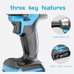 Llave de Impacto sin Escobillas, Alto Par, Rotación Bidireccional en Sentido Horario y Antihorario, Mango Antideslizante, Carcasa Aislada, Adecuada para Neumáticos de Coches/Camiones/Herramientas de Bricolaje/Herramientas Eléctricas, Opcional