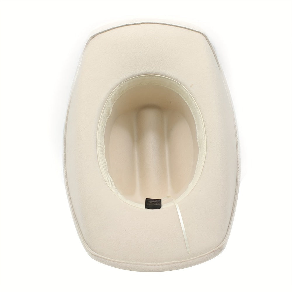 Sombrero Vaquero Unisex: Sombrero de Fieltro de Ala Ancha Clásico para Exteriores con Hebilla - Unisex