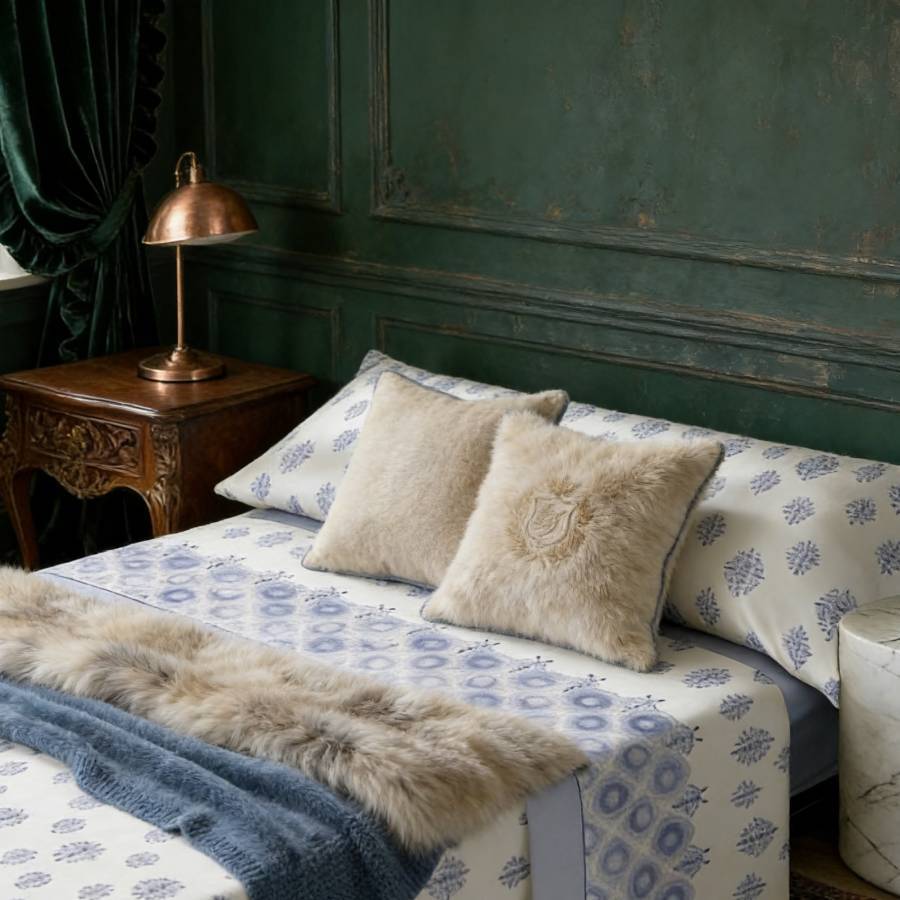 Juego de cama de tres piezas apto para todas las estaciones, que incluye una sábana, una sábana ajustable y fundas de almohada. Medidas: 90 cm, 105 cm, 135 cm, 150 cm y 180 cm.