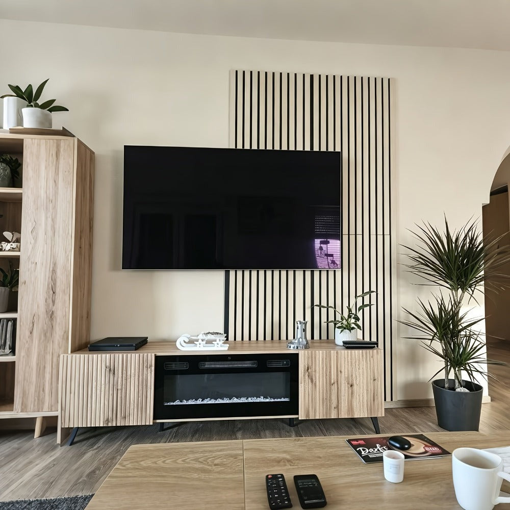 Paquete de 2/4 Paneles Acústicos Autoadhesivos, Tamaño 60*120 Cm, Fieltro Absorbente de Sonido, Diseñados Específicamente para Aislamiento Acústico y Reducción de Eco. Paneles de Pared Decorativos con Diseño de Grano de Madera, Adecuados para Decorar las