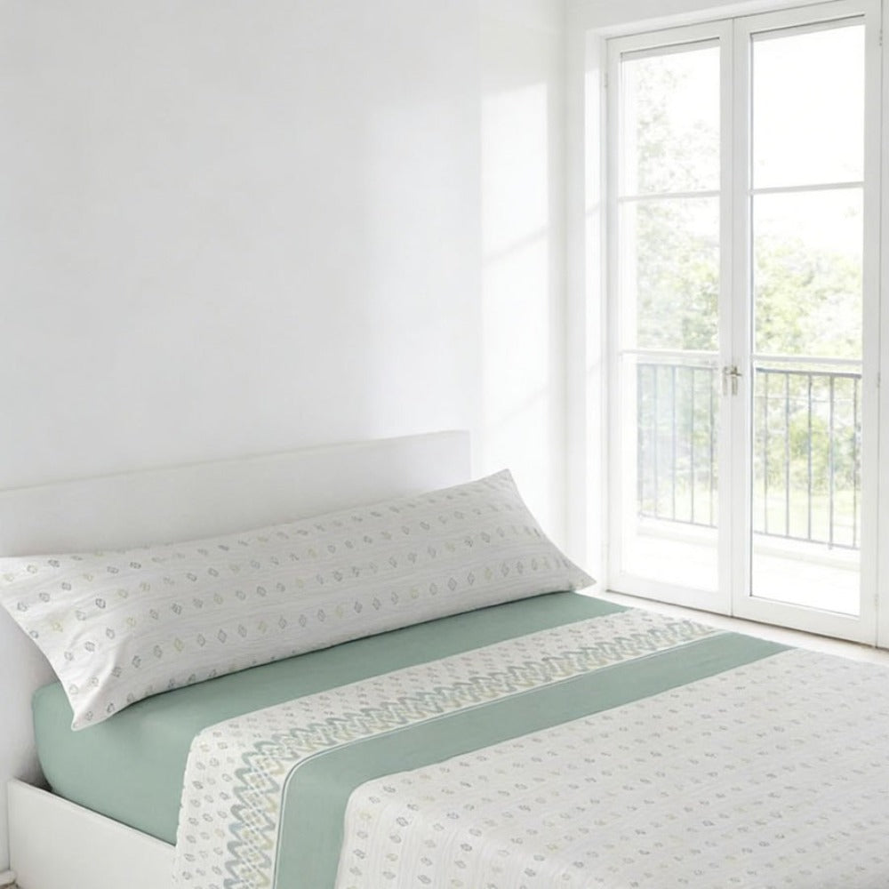 Juego de ropa de cama (Sábana ajustable, Cubrecama, Funda de almohada) | Juego de sábanas estampadas de 3 piezas | Primavera/Verano | Múltiples estilos | Tejido suave | 180cm - Múltiples tamaños disponibles