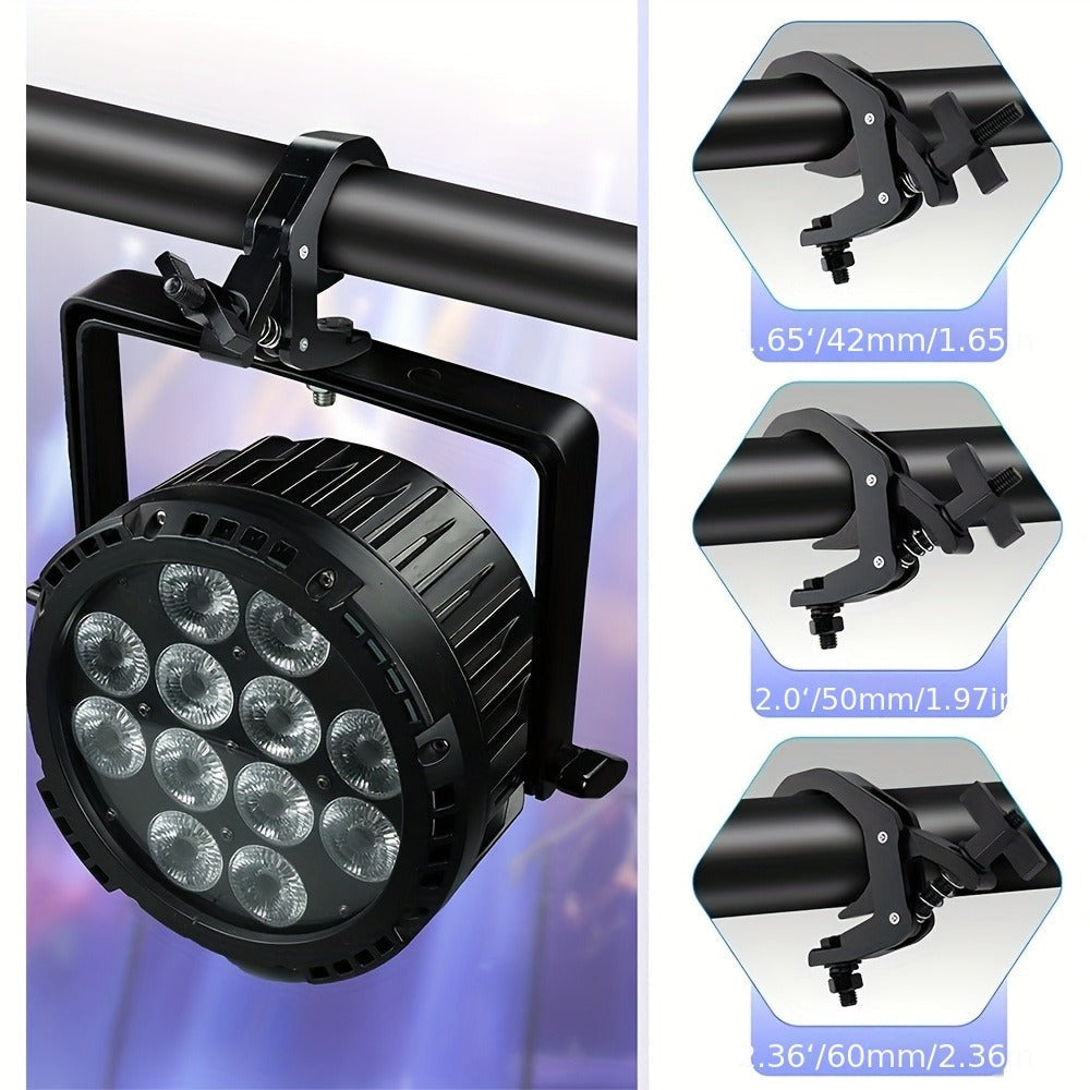 8 ganchos ajustables de aleación de aluminio para luces de escenario, ganchos de color negro para luces par, ganchos para luces de haz, gancho para faros delanteros para luces de escenario al aire libre, se adaptan a trusses o tuberías de diámetro de 1.57