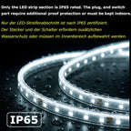 Tiras de luces LED súper brillantes AC 220V 230V | Cinta adhesiva de 120 LED/m, Cinta LED para lámpara exterior, Blanco o Blanco Cálido para cocina, jardín, decoración de habitaciones del hogar, Iluminación interior con enchufe de alimentación europeo | M