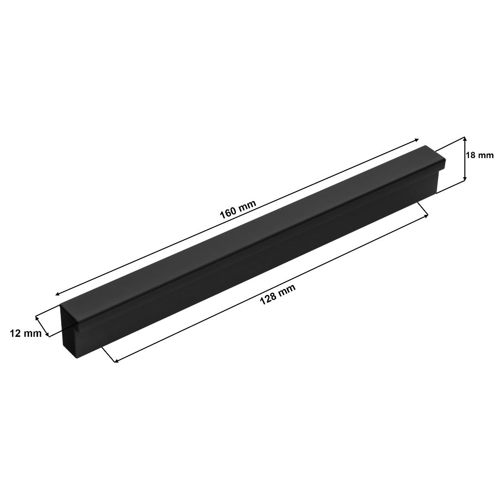 10piezas de manijas de muebles negros, tira, espaciado de agujeros 96Mm 128Mm 160Mm, manijas modernas y estéticas para armarios, cajones y puertas, ideales para cocina, baño, sala de estar - un conjunto completo con tornillos.