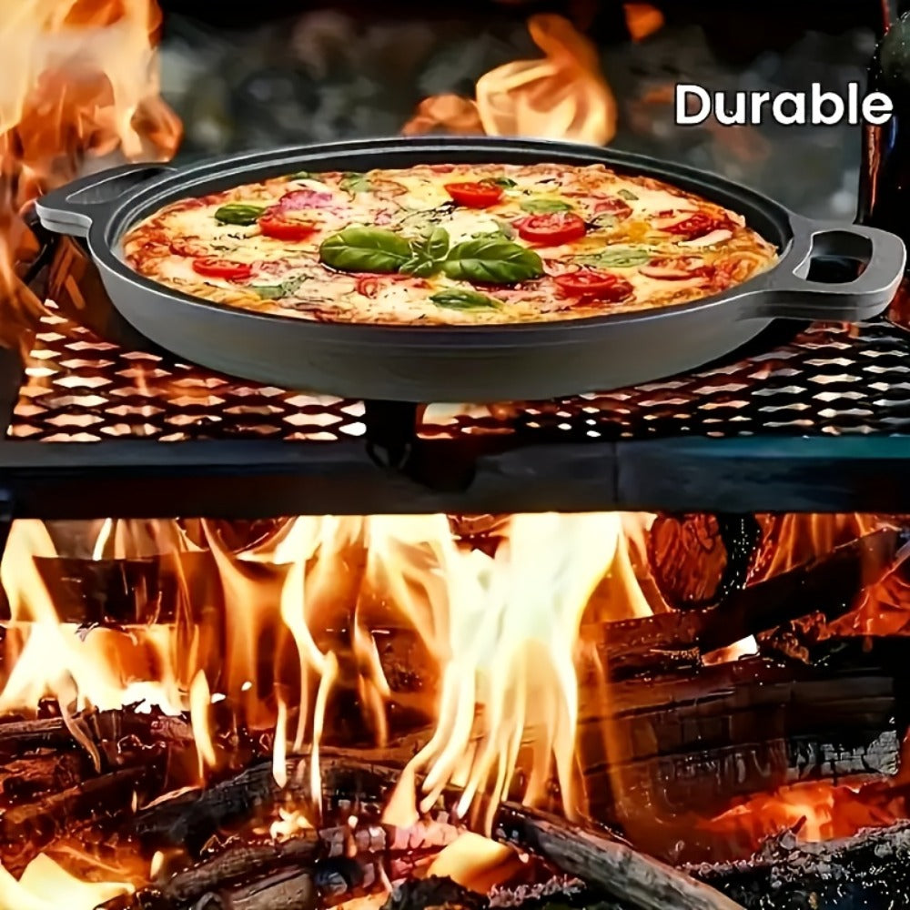 Sartén de hierro fundido versátil - Perfecta para pizzas, parrillas y panqueques - Compatible con todos los estufas, ideal para cocinar al aire libre y cocinas domésticas