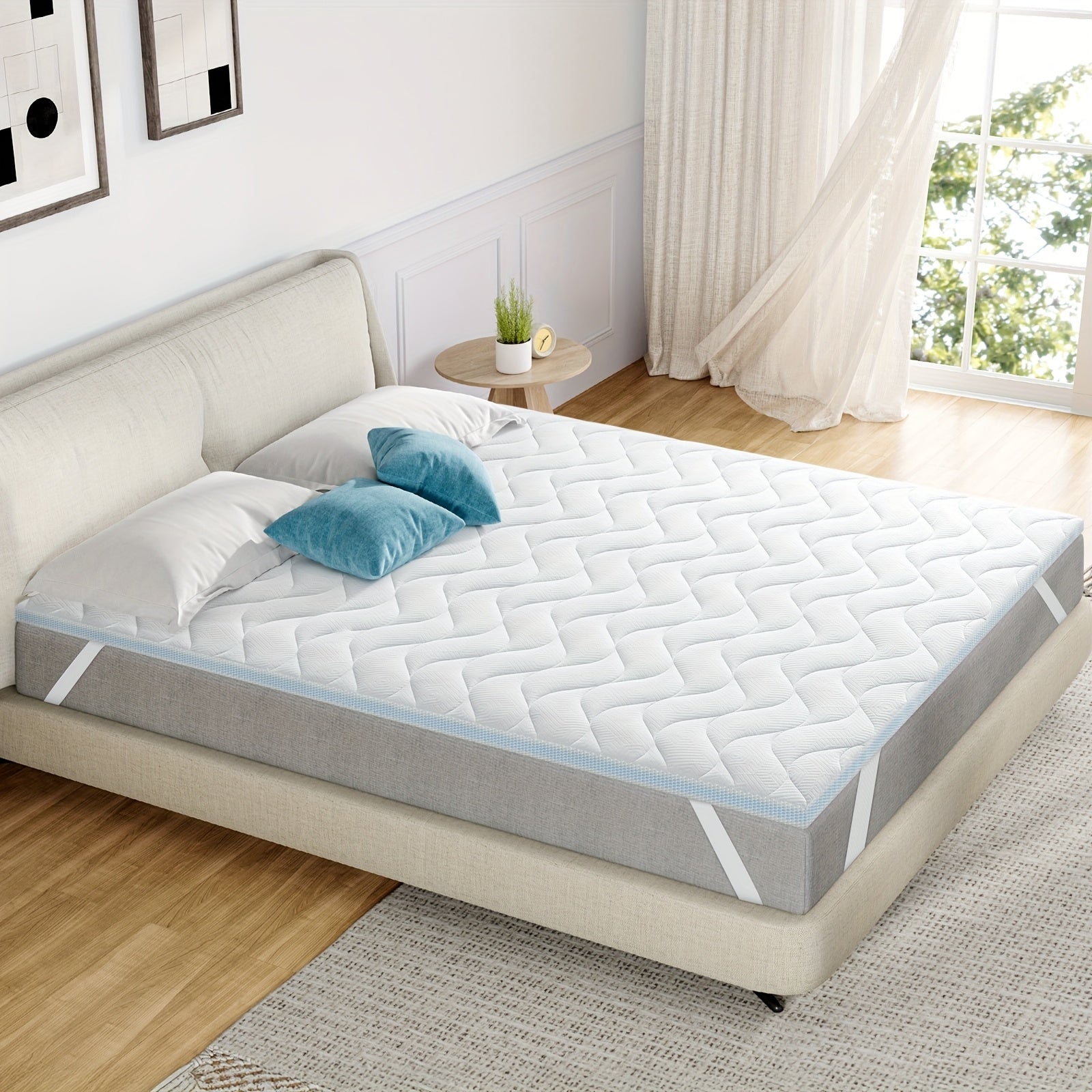 Bedstory 10CM O 7.5CM O 5CM Protector de Colchón, Doble Dureza H3 y H4 Gel Espuma Fría, Transpirable, Lavable, Funda de Malla 3D Removible, Protector de Colchón para Cama de Resorte 90 100 120 140 160X200 180X200 200X200, Sofá y Colchones Duros