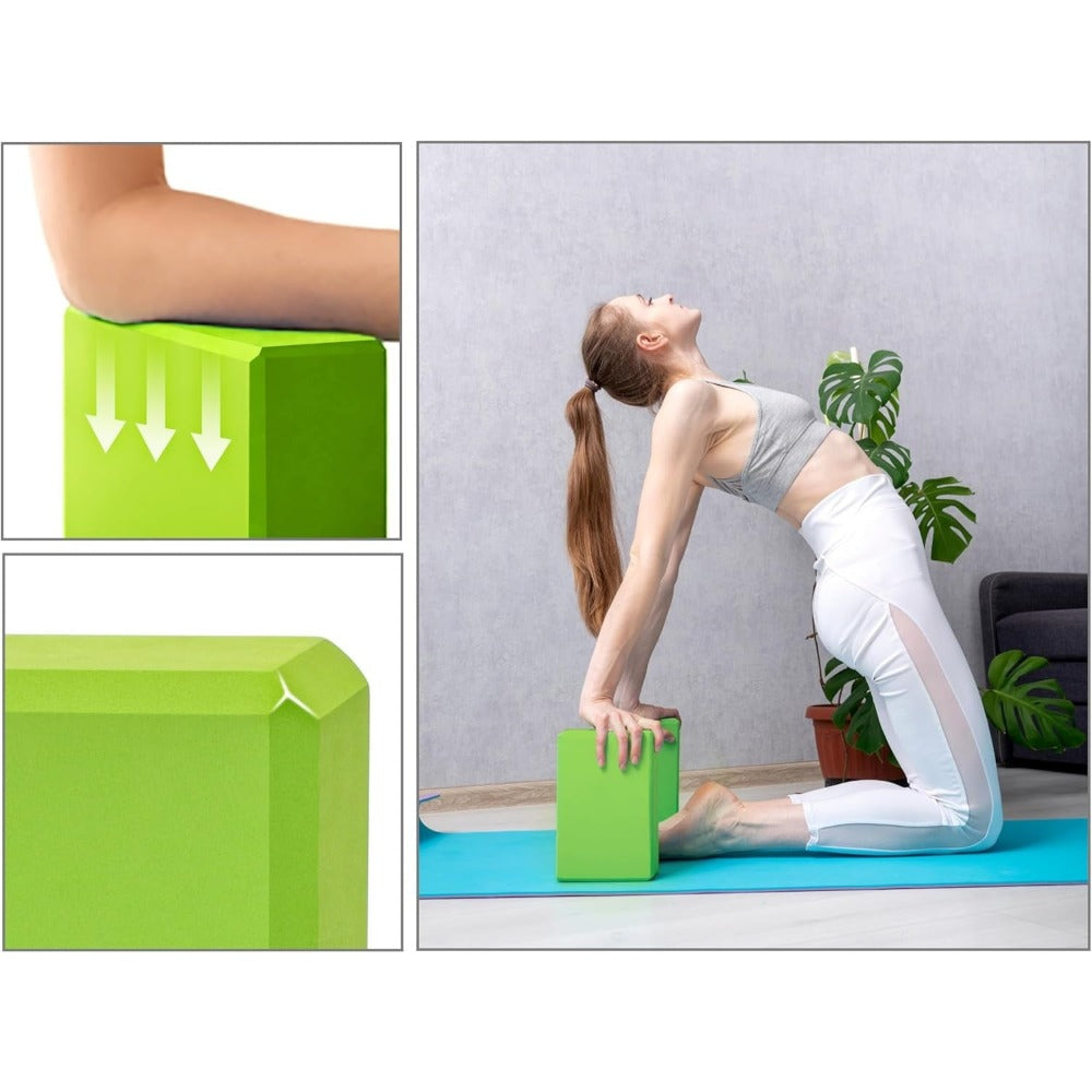 4pc - Bloque de yoga de alta densidad - ladrillo de soporte sólido de yoga negro / Rosa / verde / morado / negro, ladrillo de yoga universal para hombres y mujeres, ladrillo de yoga ligero de 500g, adecuado para fitness, baile, estiramiento, peso ligero,