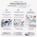 Percarbonato Blanqueador Diranzo, Percarbonato Sódico 750g, 100% Puro, Quitamanchas, Higienizante, Apto Ropa blanca y Color, Elimina manchas difíciles y olores, Alarga la vida de la Lavadora