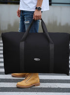 Bolsa de Viaje de Poliéster Negra con Función de Almacenamiento - Tamaño Extra Grande 180L, Fuerte y Duradera para Equipaje y Actividades al Aire Libre
