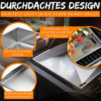 Plancha de Acero Inoxidable para Parrilla, Plancha Sólida de 4 mm con 2 Espátulas y Cepillo, ¡Perfecta para Parrillas de Gas/Carbón, Ideal para BBQ, Panqueques y Más!