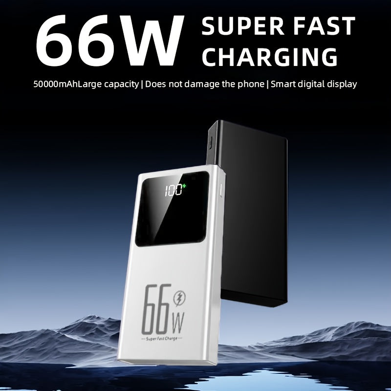 Batería externa | Batería Externa Portátil de 50000mAh, Carga Rápida Bidireccional, Batería de Respaldo de Energía de Emergencia para Exteriores