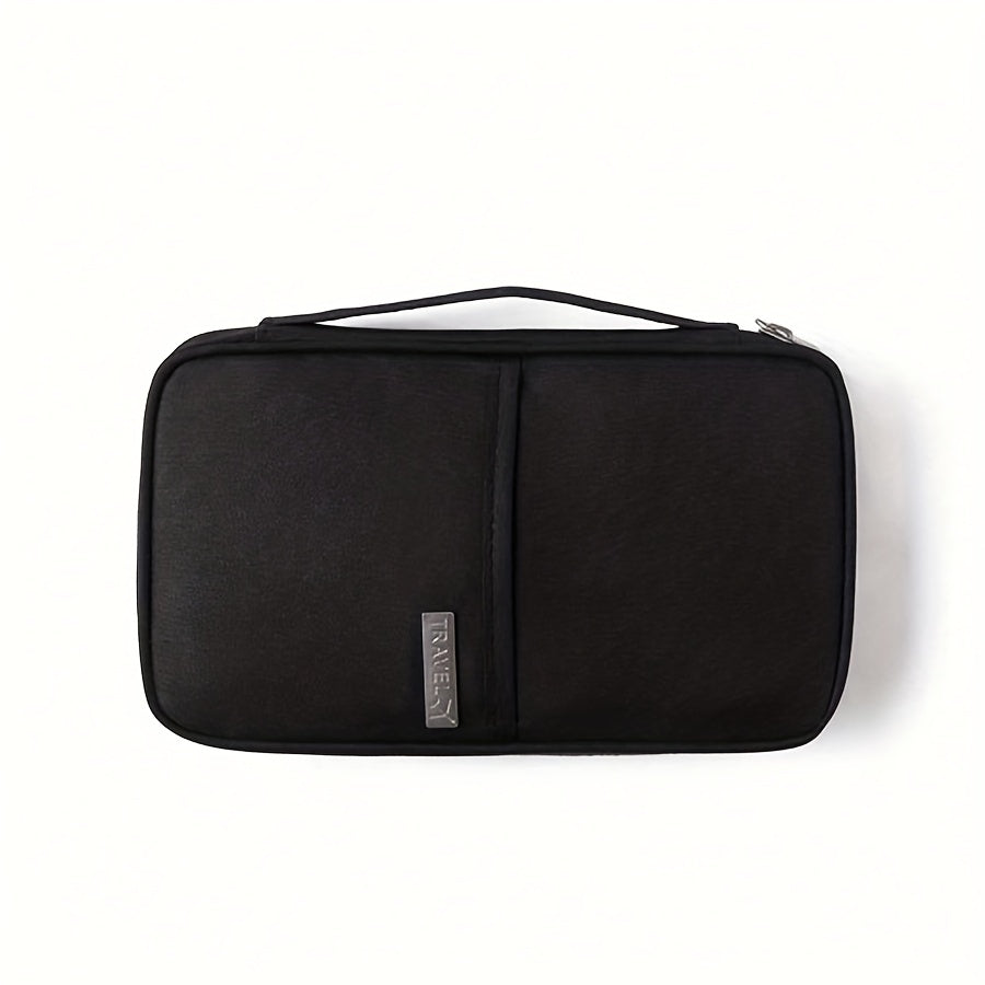 Bolso de Viaje Portátil para Avión, Bolso de Tarjetas de Textura Alta, Bolso de Pasaporte para Viajes de Negocios, Organizador de Documentos Cationico Multifuncional