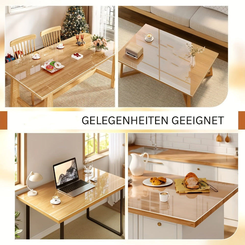 1 funda de mesa de 2 mm de grosor, resistente al aceite, con bordes biselados, fácil de limpiar, disponible en un almacén local, duradera contra el desgaste, un accesorio de mesa, cubierta protectora para mesas, tapetes de mesa