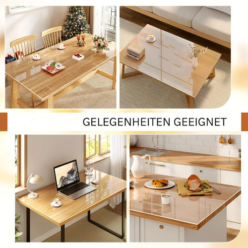 1 funda de mesa de 2 mm de grosor, resistente al aceite, con bordes biselados, fácil de limpiar, disponible en un almacén local, duradera contra el desgaste, un accesorio de mesa, cubierta protectora para mesas, tapetes de mesa
