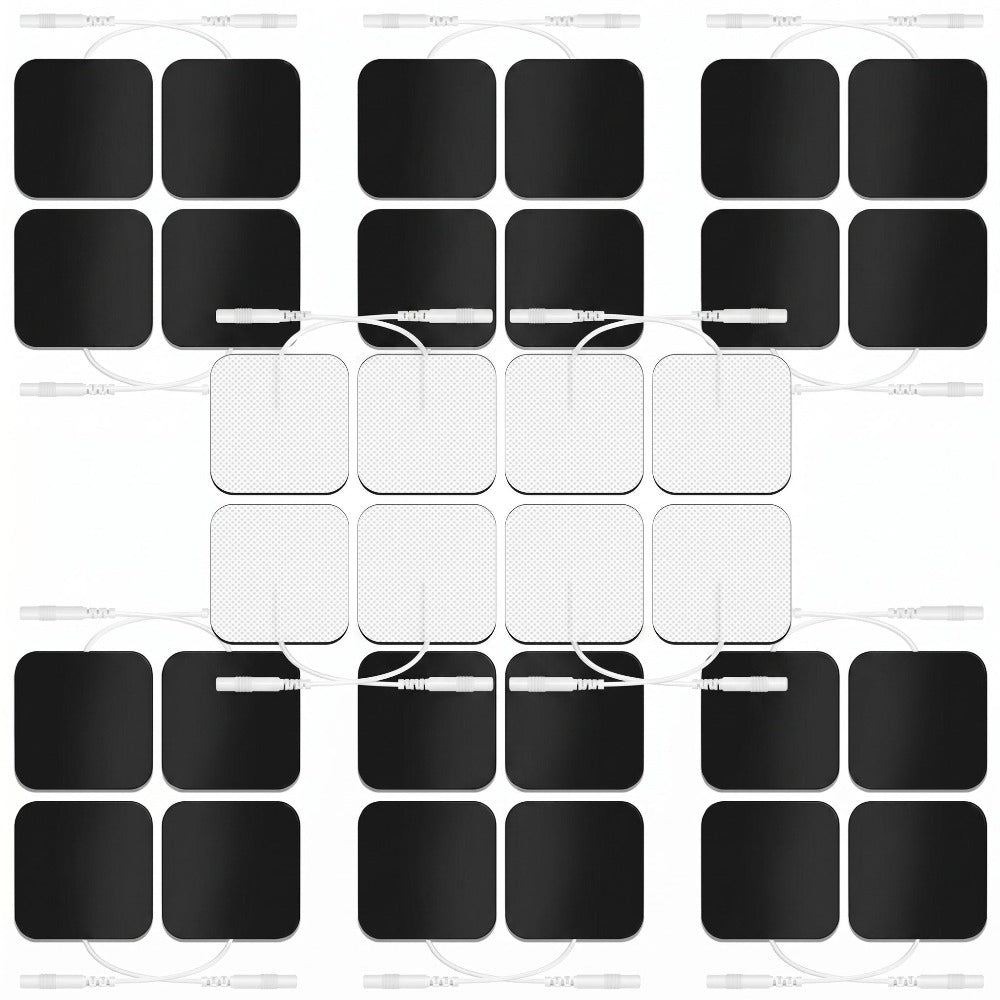 31 piezas de almohadillas de electrodos reutilizables para dispositivos TENS y EMS, almohadillas de gel de repuesto con conector de 2 mm, compatibles con la mayoría de los equipos de estimulación muscular, electrodos de TPE