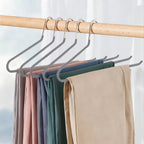 Perchas para ropa | 30 piezas de perchas para pantalones de metal dorado, perchas para pantalones de extremo abierto, almacenamiento de ropa