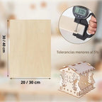 12 pcs Paneles de madera contrachapada sin tratar 3 mm – Tablas para manualidades, carpintería DIY, grabado láser, corte, pintura y decoración – Tamaños 30 × 20 cm / 40 × 30 cm
