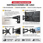 AOREX Soporte TV de Pared Pantallas de 32-60 Pulgadas, Articulado Inclinable y Giratorio, hasta 31.8 kg, MAX VESA 400x400mm